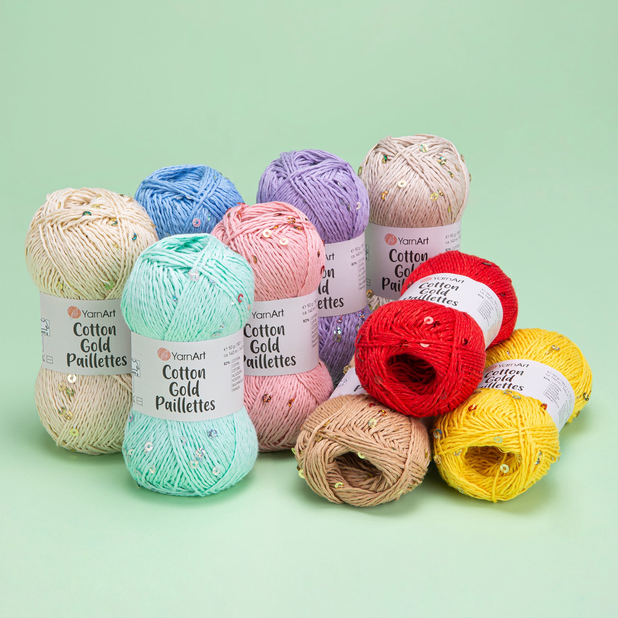 Yarn Art Cotton Gold Paillettes