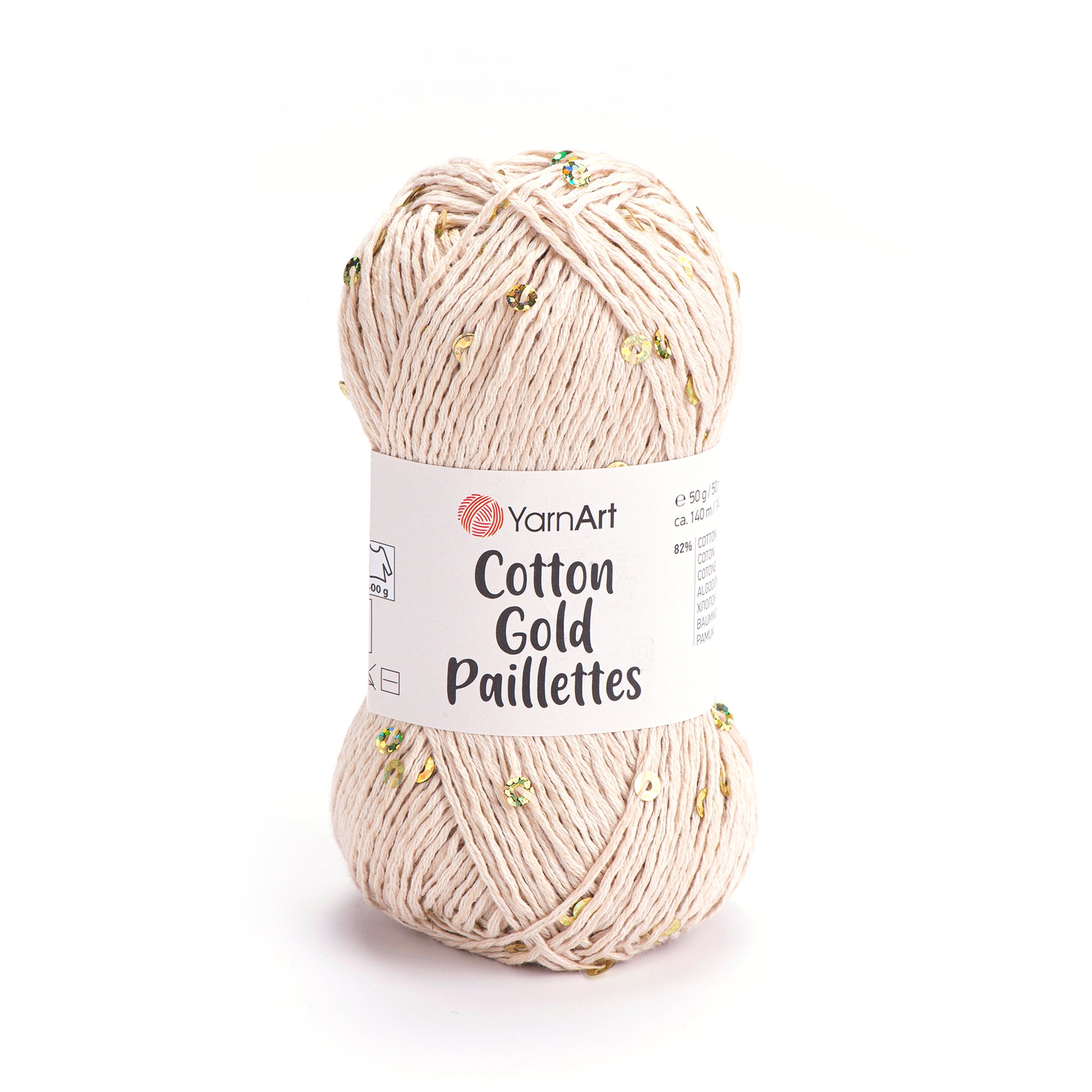 Yarn Art Cotton Gold Paillettes